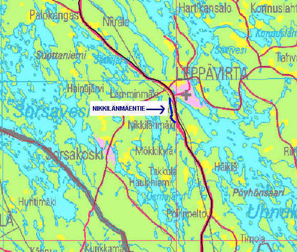 Savo-Karjalan tiepiirin museotiet ja sillat, Nikkilänmäentien kartta