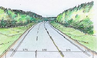 Poikkileikkaus 10,5/7,5 m + ohituskaista 3,5 m